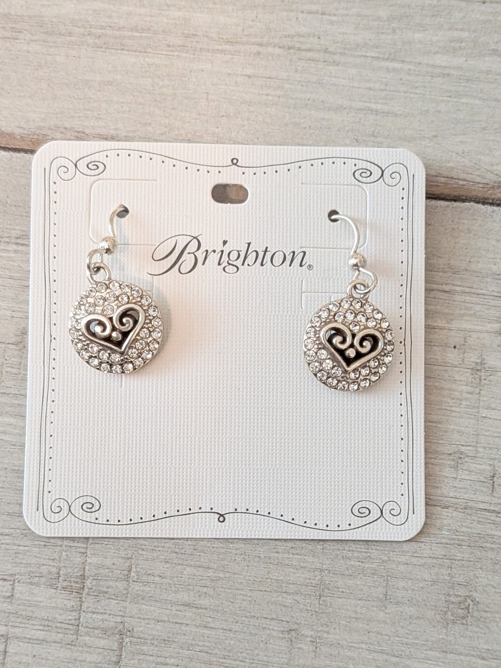 Brighton Alcazar Round Crystal Heart Earrings